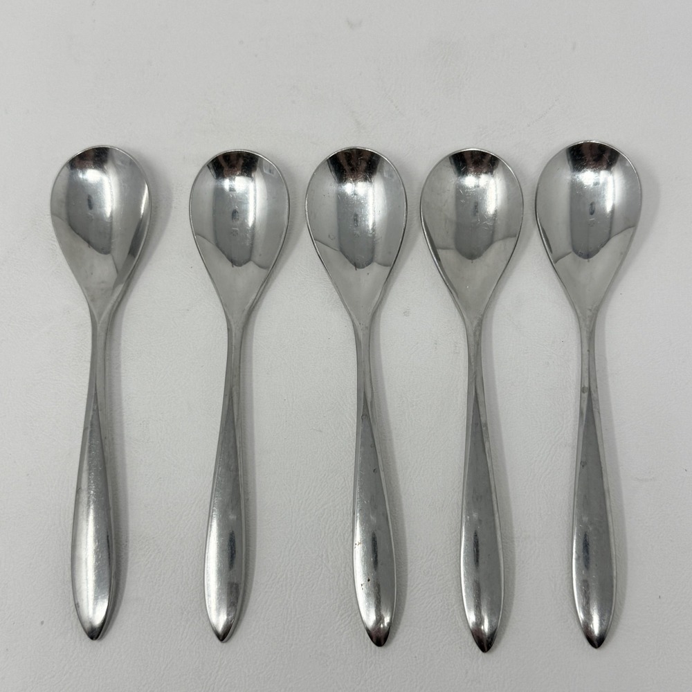 International Silver Lucerne Spoon Set 5 Pcs Replace Stainless Modern Minimalist